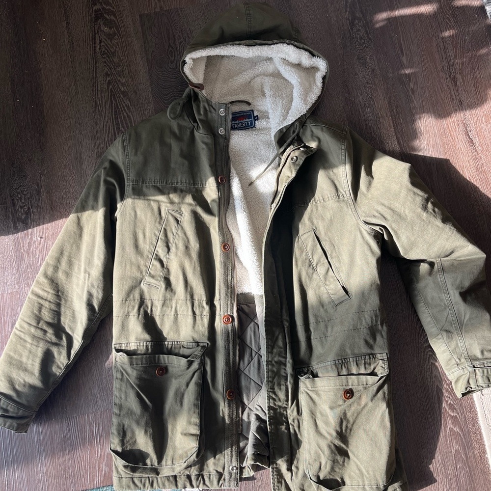 Faherty Fjord Parka-size Large (fleece inlined hood)